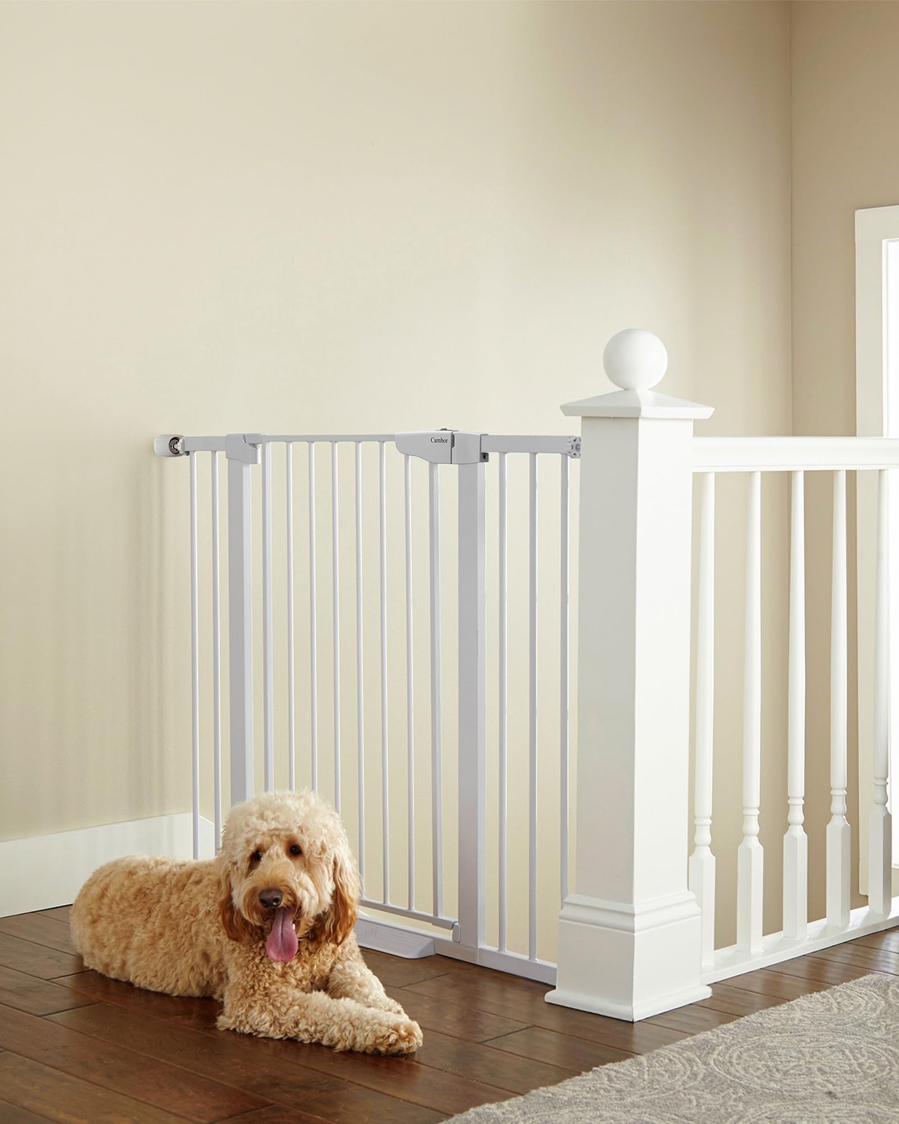 Baby Gate Extra Tall 29.7-46 W x 36 H Cumbor Dogs Kids Wide 2-Way Door Width