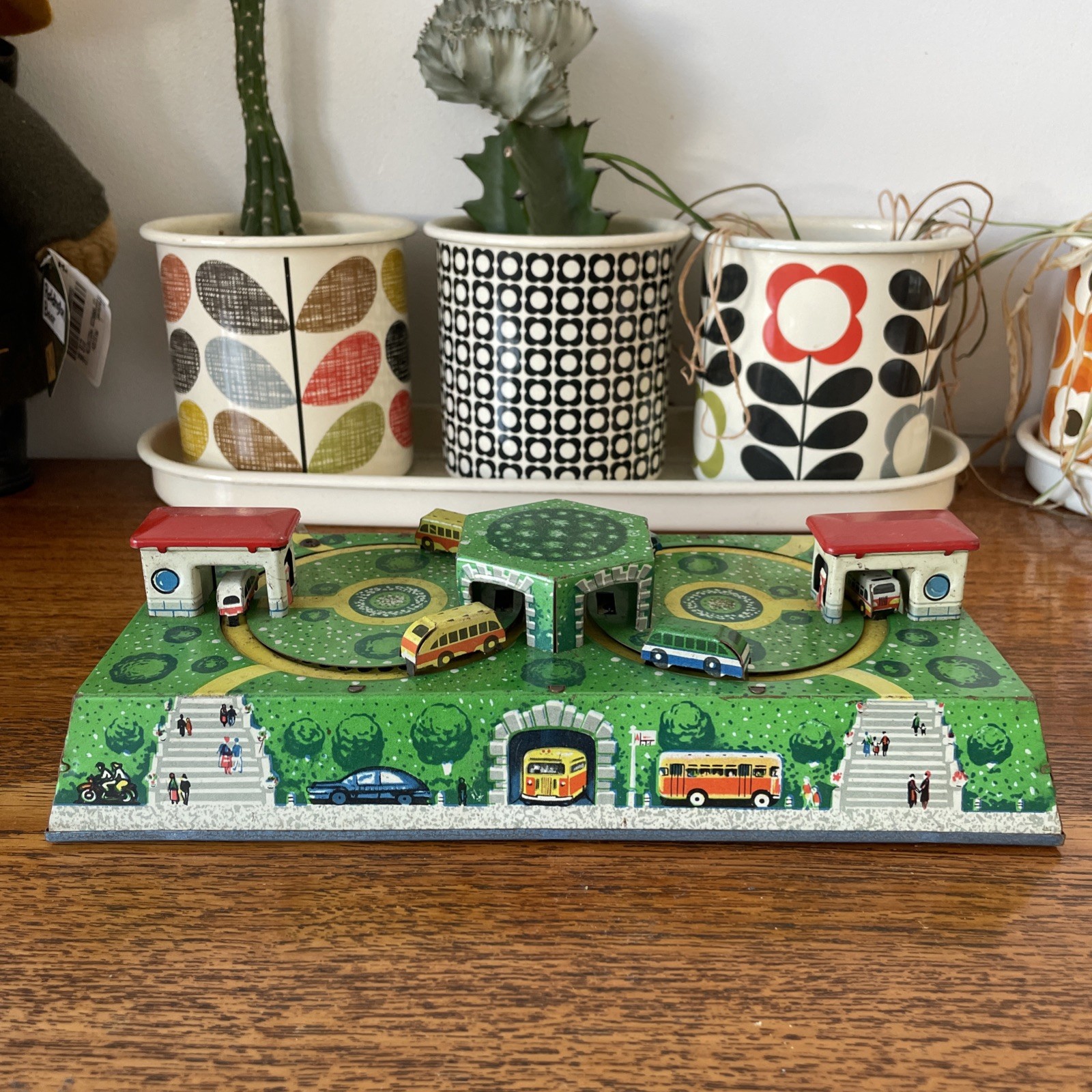 Vintage 1950s Abtotpacca Wind-Up Bus Tin USSR