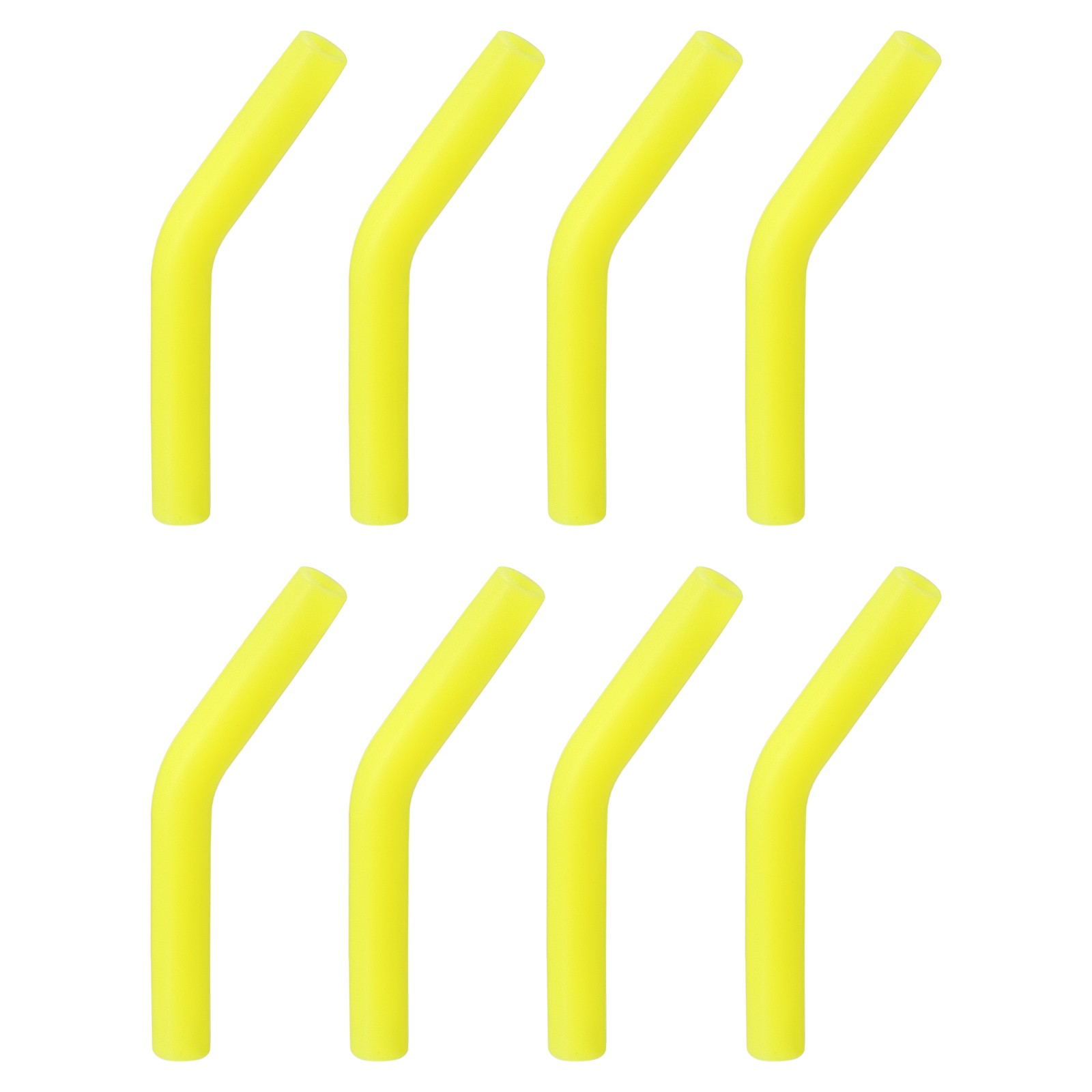 8pcs Silicone Straw Elbows Tip Fit for 8mm/0.31" OD Straws Yellow