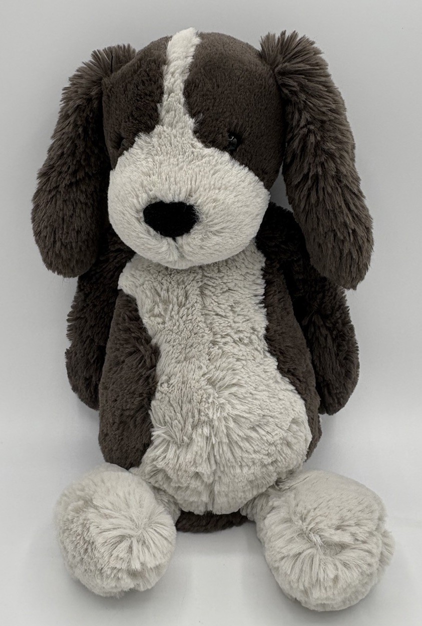 Jellycat Of London BASHFUL FUDGE PUPPY Plush Toy RETIRED Brown Dog 12 Inches EUC