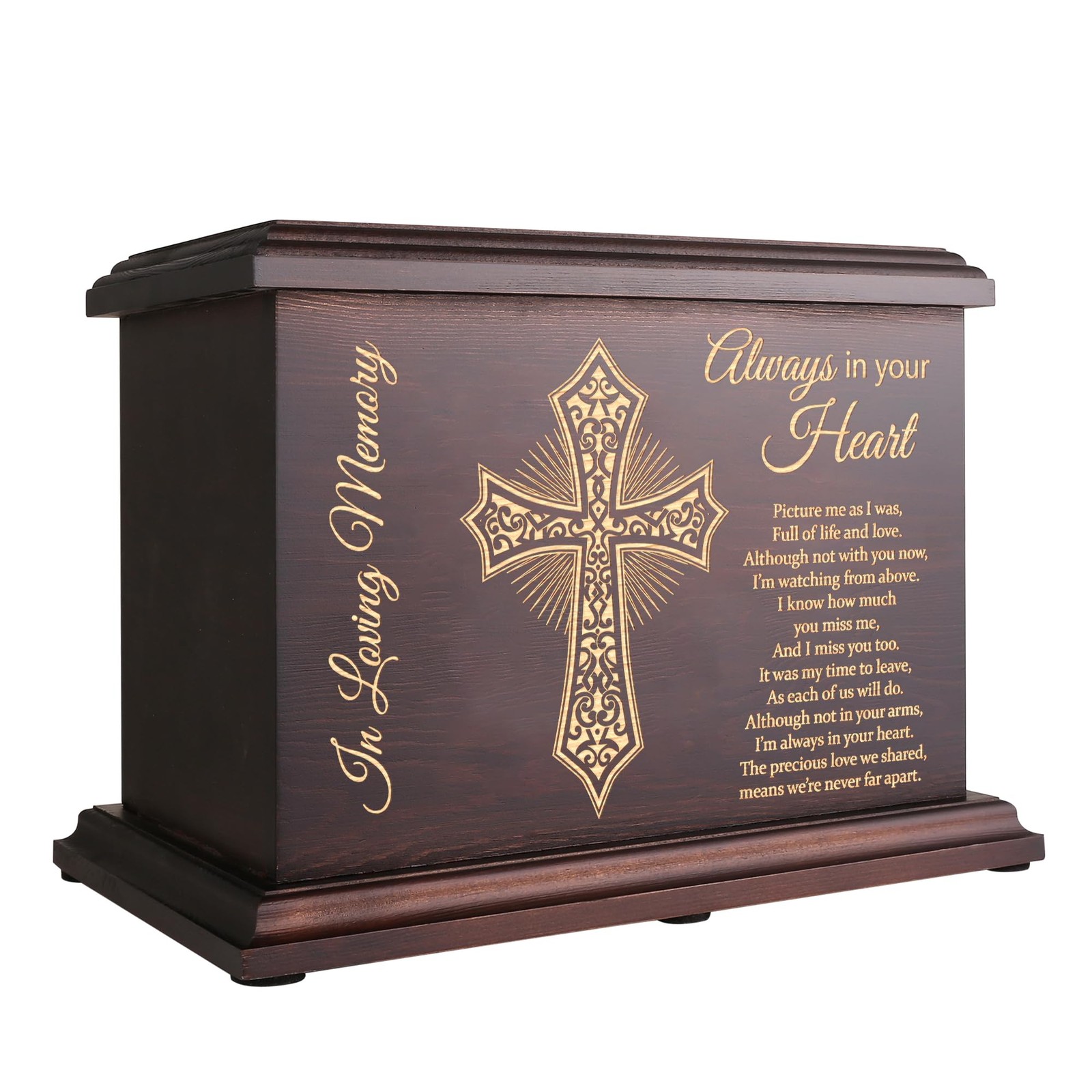 Cremation Memorial Urns for Human Ashes Adult Male Female, Wooden Urns Box an...