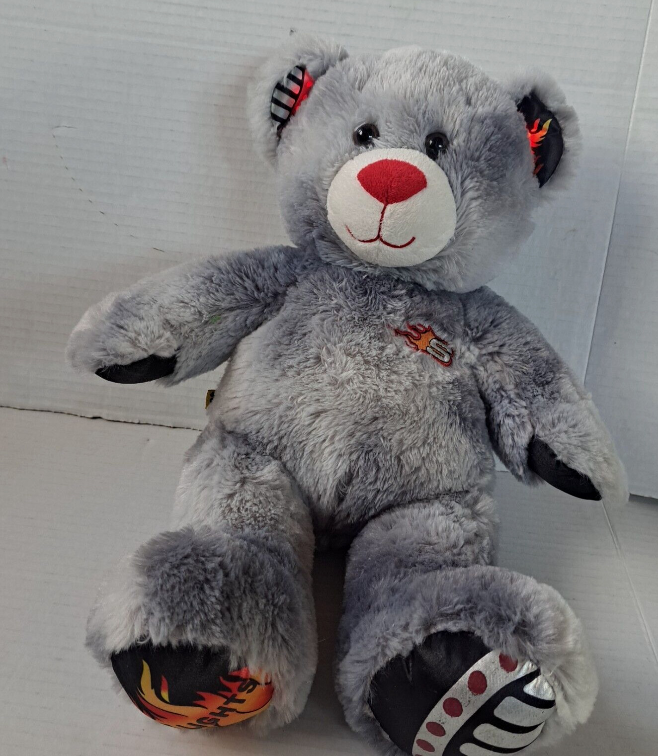 Skechers Hot Lights Build A Bear Gray Plush w/ Flames Light Up Ears Works