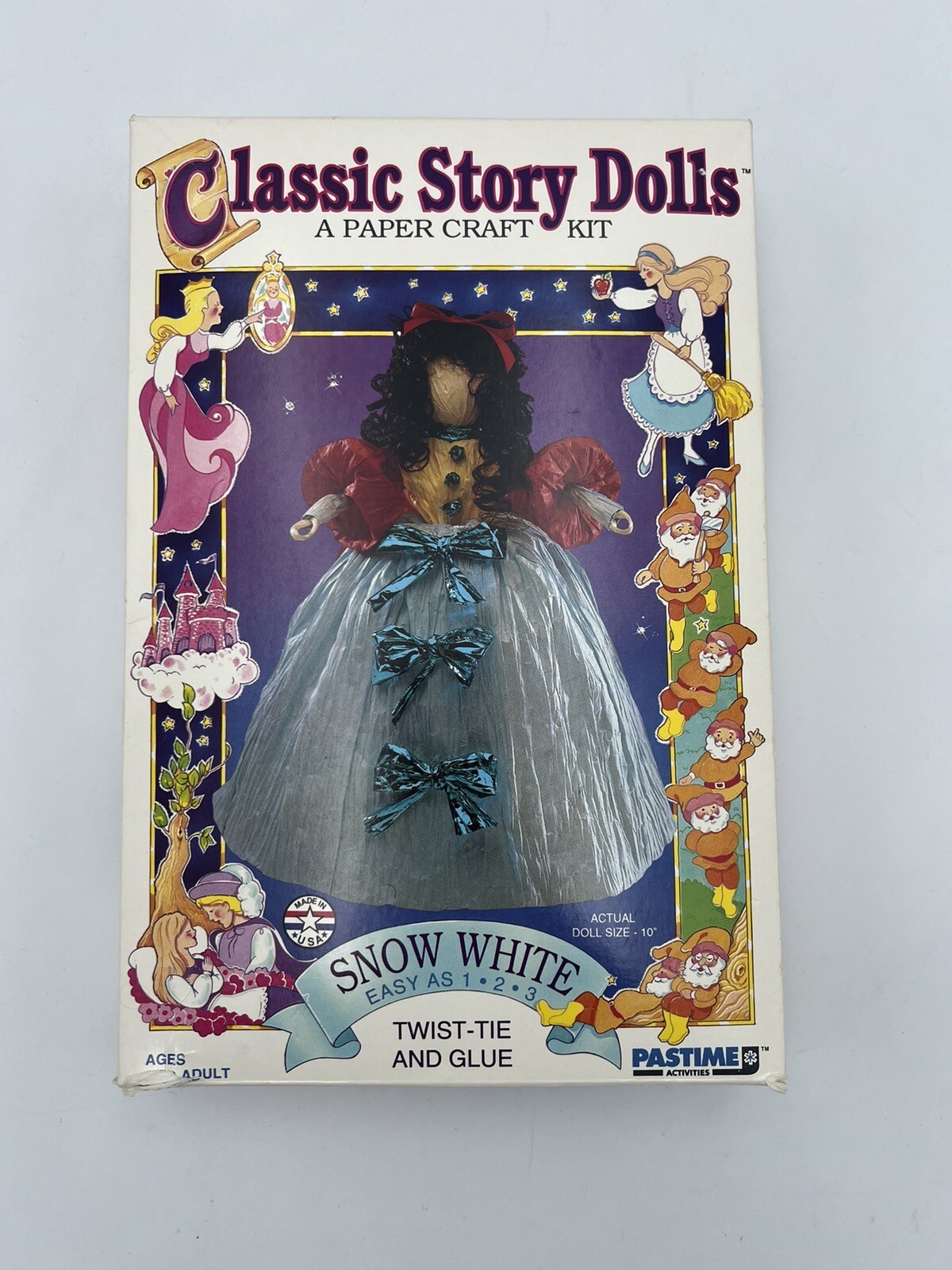 New Vintage 1993 Pastime Paper Craft 10" Snow White Classic Story Doll 5063 NIB