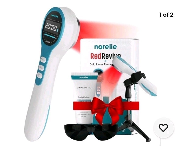 New Norelie RedRevive Cold Laser Therapy Wand, Stand & Conductive Gel Bundle Set