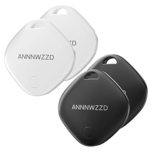 4 Pack Black+White Apple APP Tag Item Finders with Apple Finder - Help You