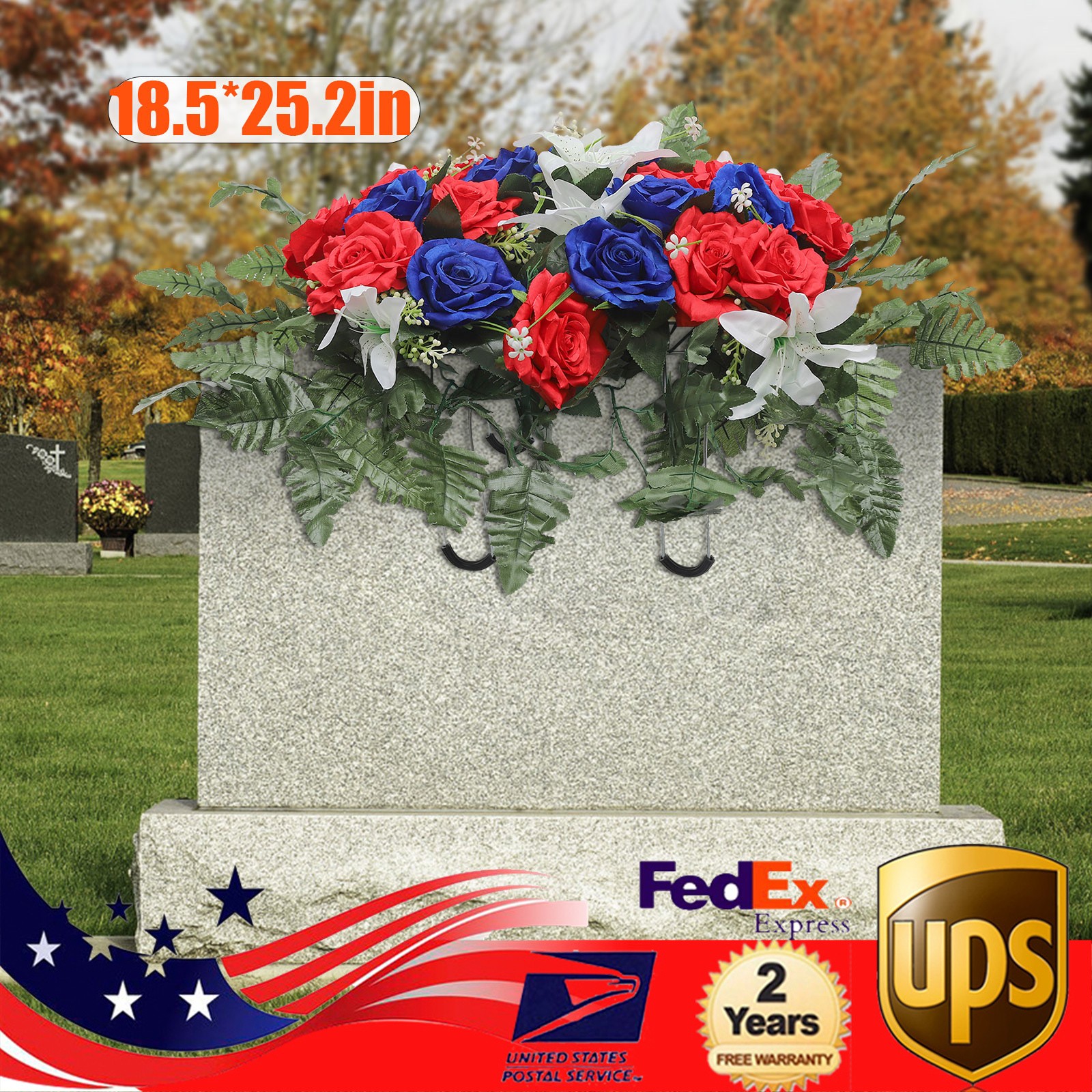 Artificial Flowers for Headstone Outdoor Grave Decorations Cemetery Flowers New