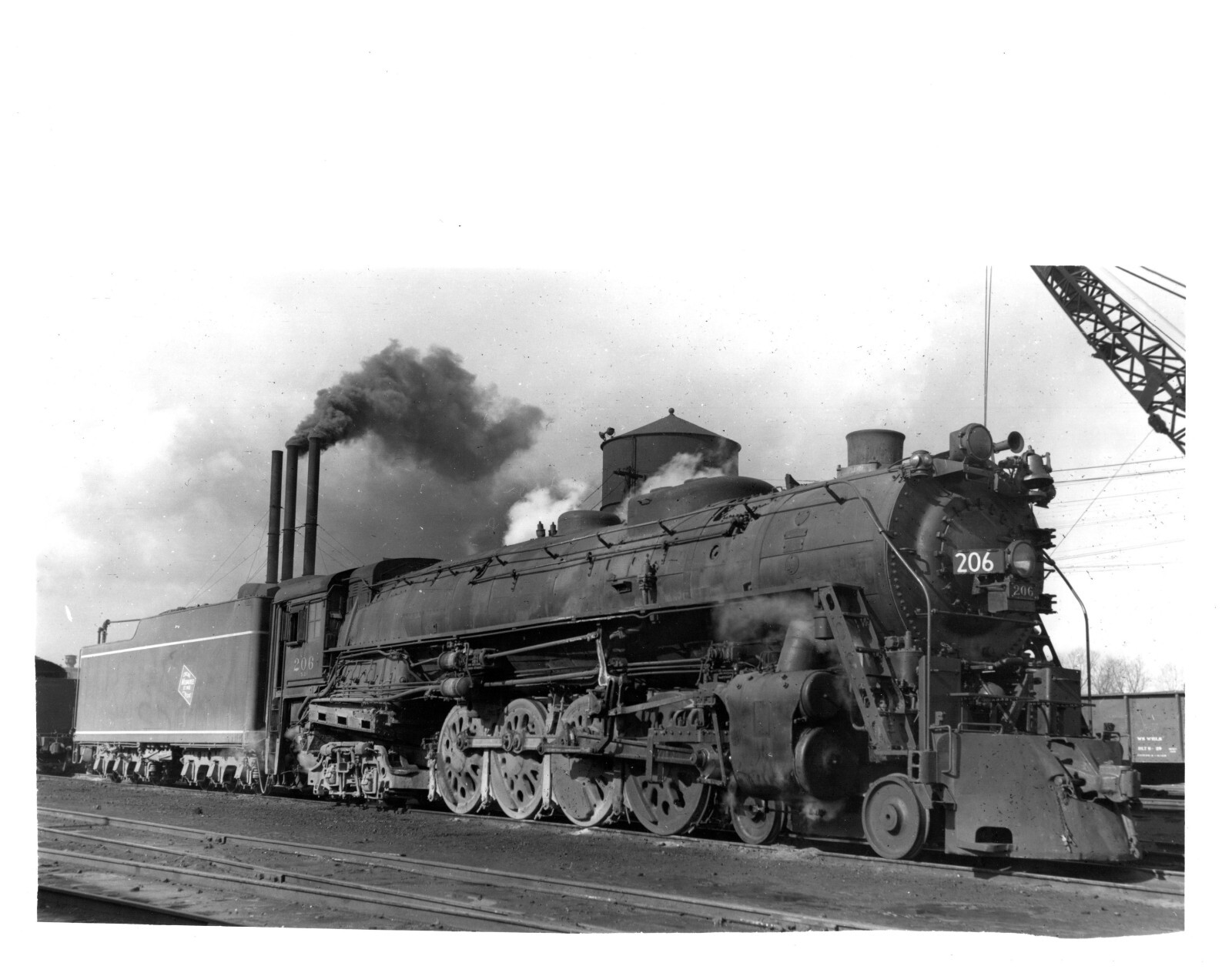 RAILROAD TRAIN 206 CMSTP & P AT LA CROSSE WI. ON 3-8-47 8 X 10 B & W PHOTOGRAPH