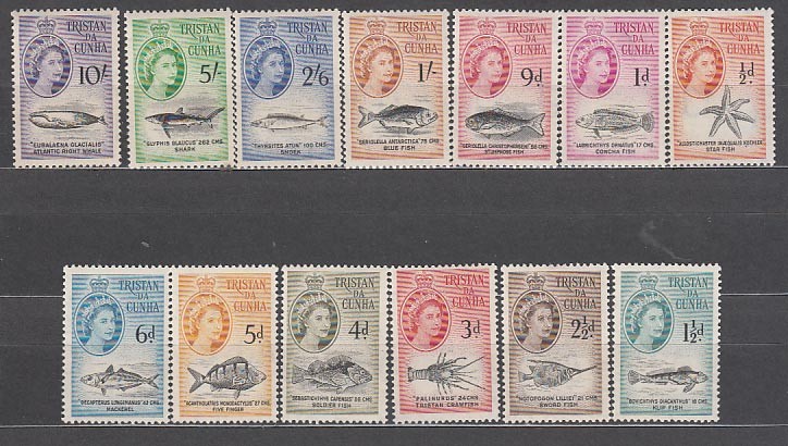 Tristan Da Cunha - Mail Yvert 28/41 * Mh Marine Fauna