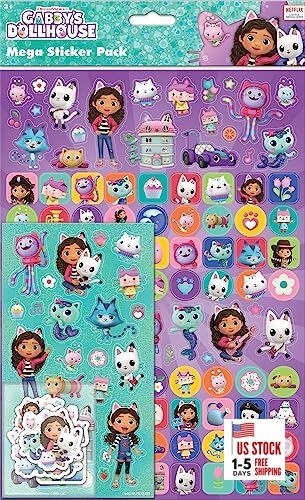  01.70.22.036 Gabby's Dollhouse Mega Pack | Three Types of Stickers 35cm x 23cm