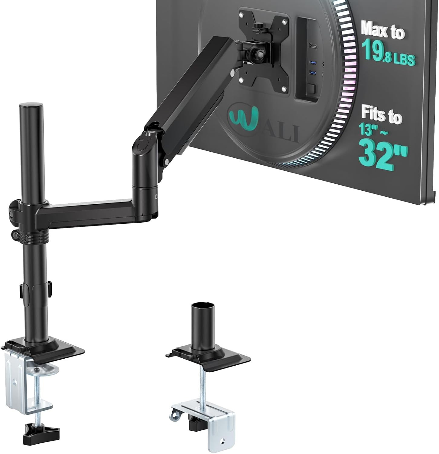 Single Monitor Arm 13-32 Inch, Single Monitor Mount, Vesa Desk Mount up to 19.8L