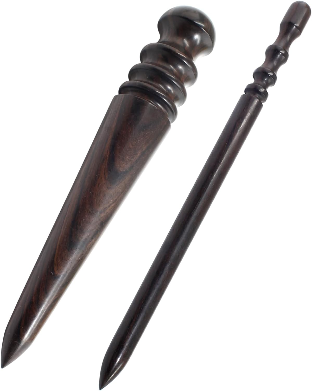 LifCratms 2Pcs Wood Leather Burnisher Tools, Ebony Wood Professional Leather Edg