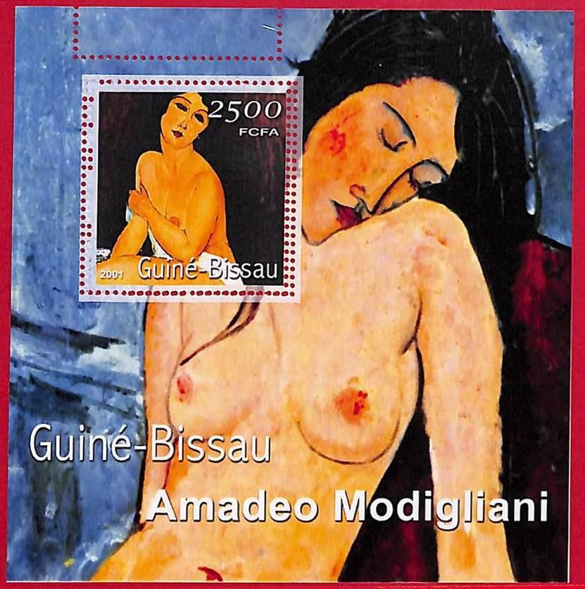A5344 - GUINE-BISSAU - ERROR MISPERF Stamp Sheet - 2001 - Amadeo Modigliani, ART