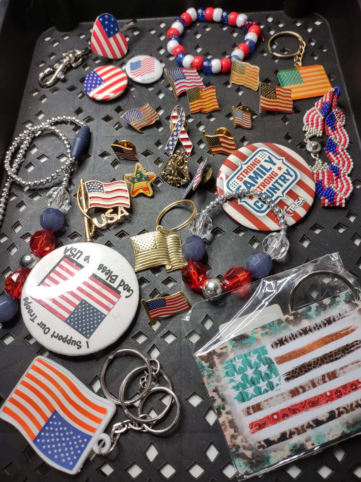 Mixed Lot Of Red White And Blue American Flag Themed Items Patriotic Lot STBAB