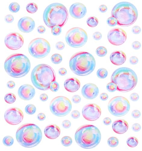 56Pcs Bubble Wall Decor, 4 Sheets Colorful Peel and Stick Bubbles Wall 