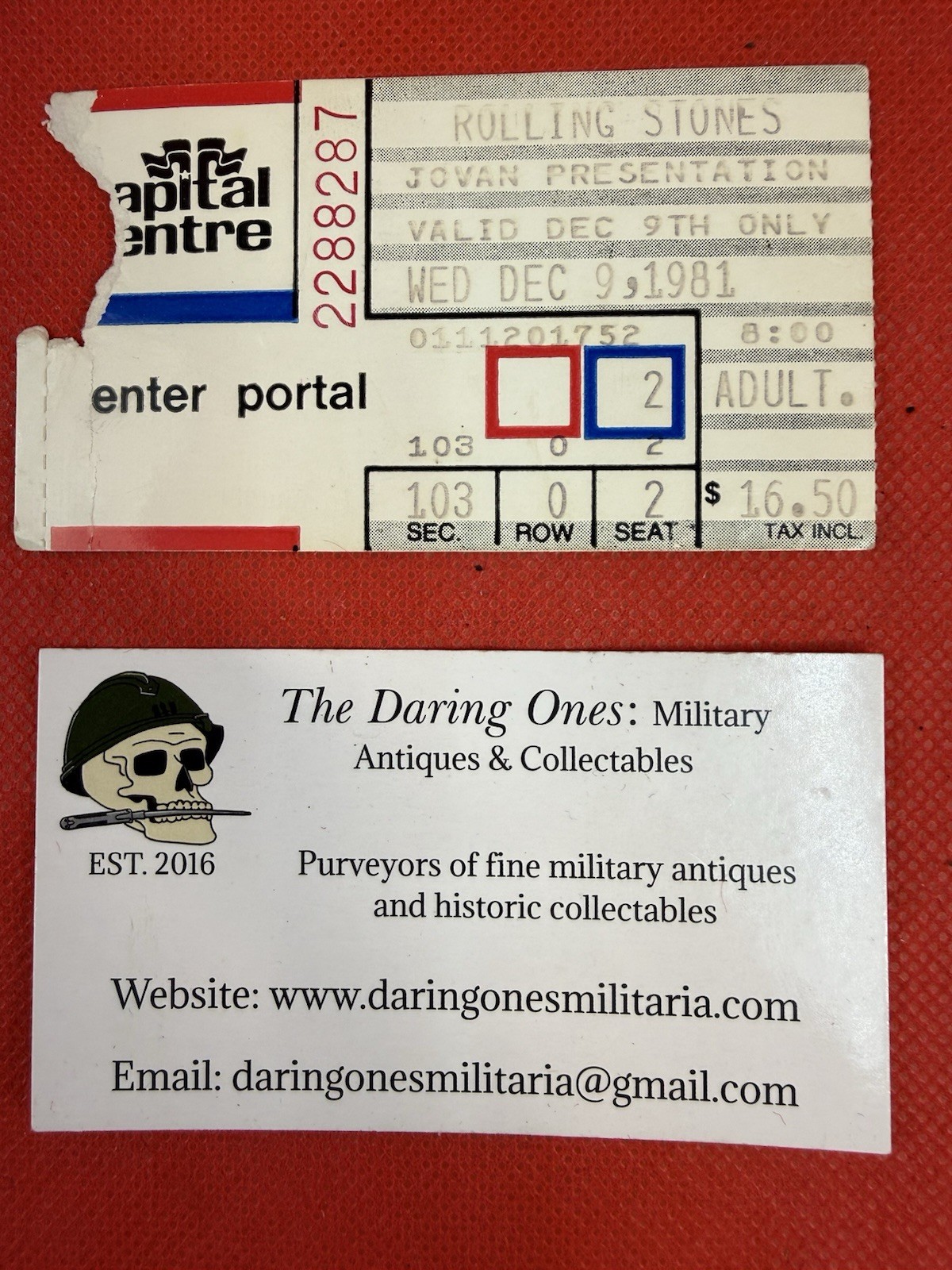 Original Rolling Stones Vintage Concert Ticket 1981 Tattoo You