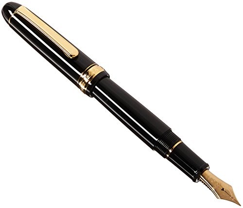 Platinum Fountain Pen # 3776 CENTURY / Black in Black (nib: MUSIC)