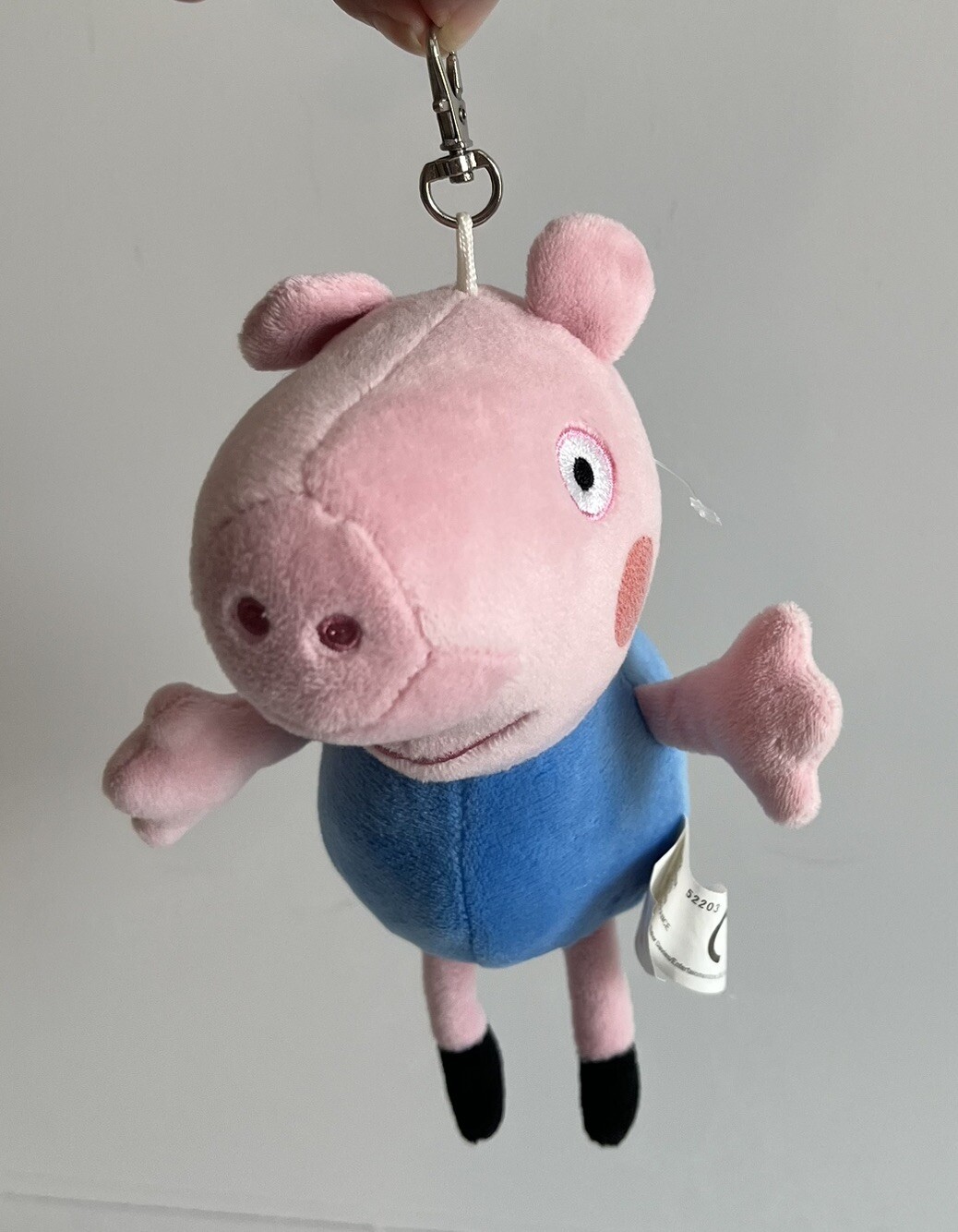 TY  7” Beanie Babies Peppa Pig George Plush Key Chain Metal Clasp Bananas On Tag