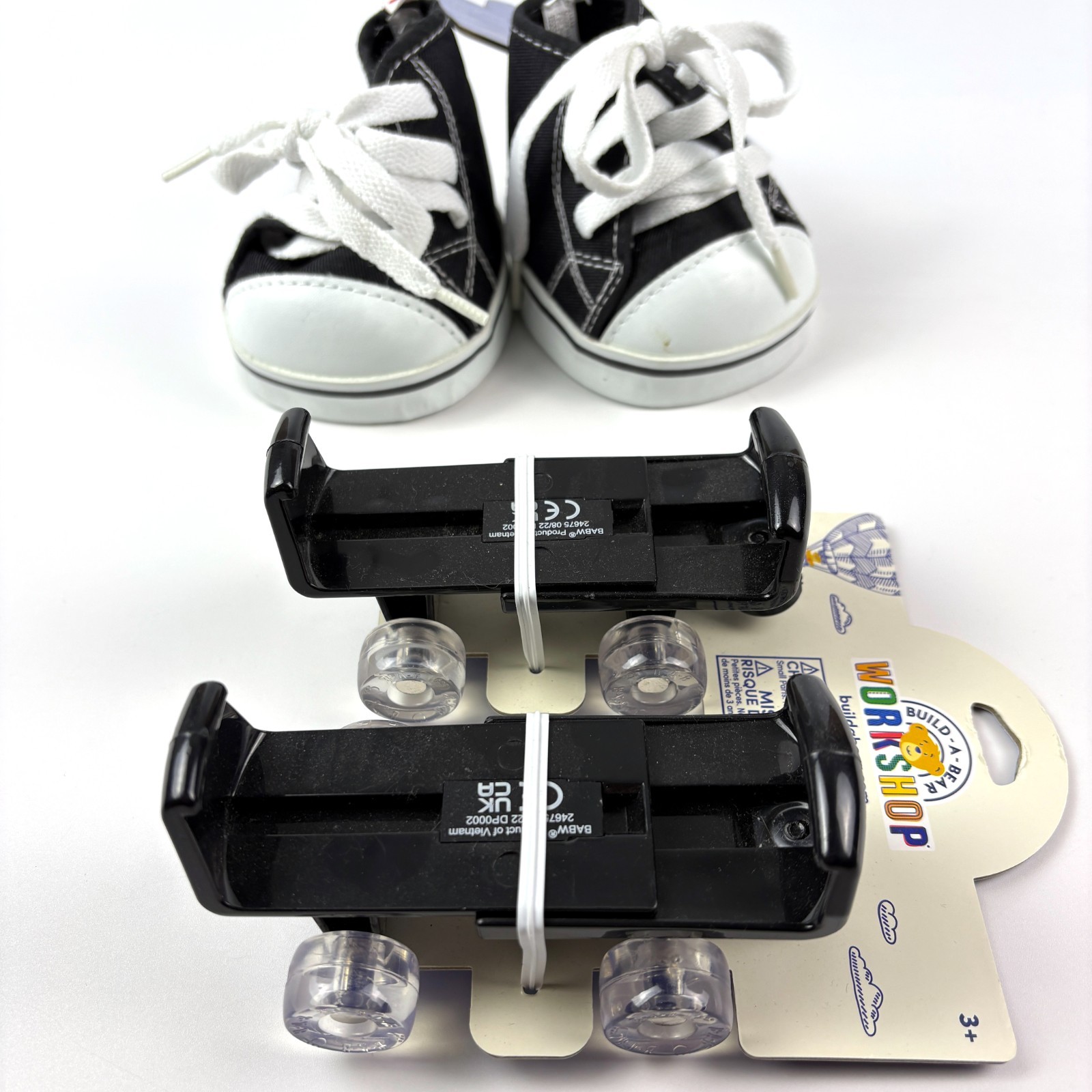 Build A Bear BAB Black Canvas High Top Sneakers and Black Roller Skates NWT Shoe