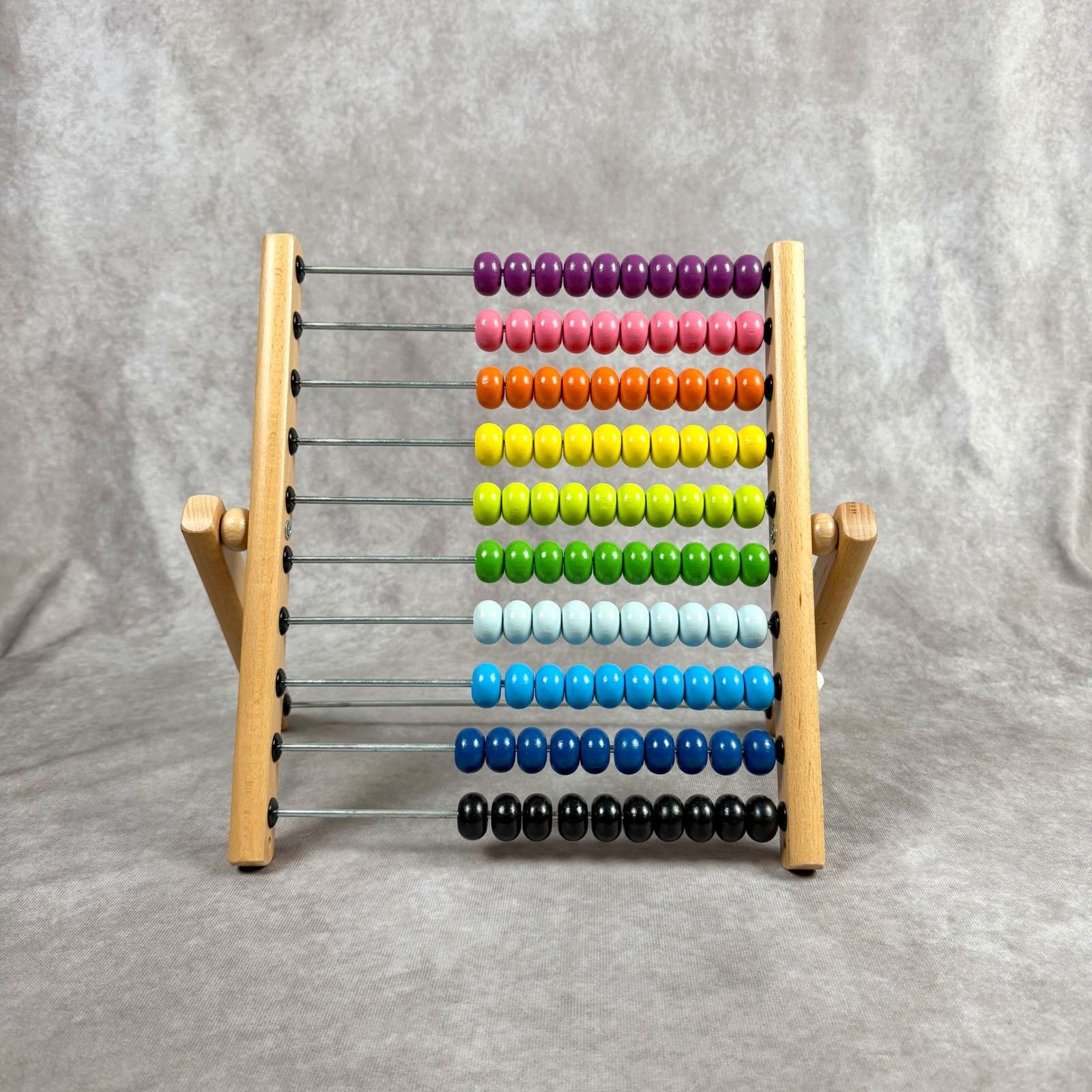 IKEA MULA Abacus Wooden Educational Learning Toy Rainbow Multicolor Beads