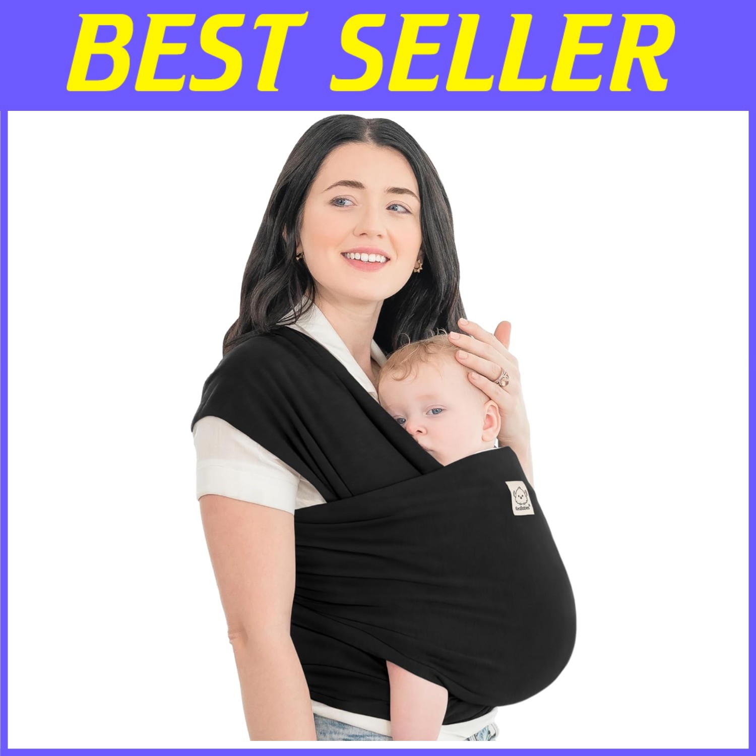 Trendy Black Baby Carrier - Easy Wear, Snug Fit, Hands-Free