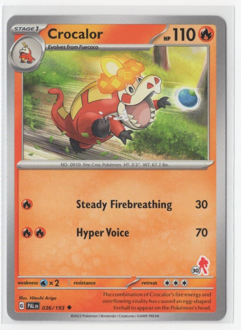Pokemon Paldea Evolved - 036/193 Crocalor Armarouge Stamped #30