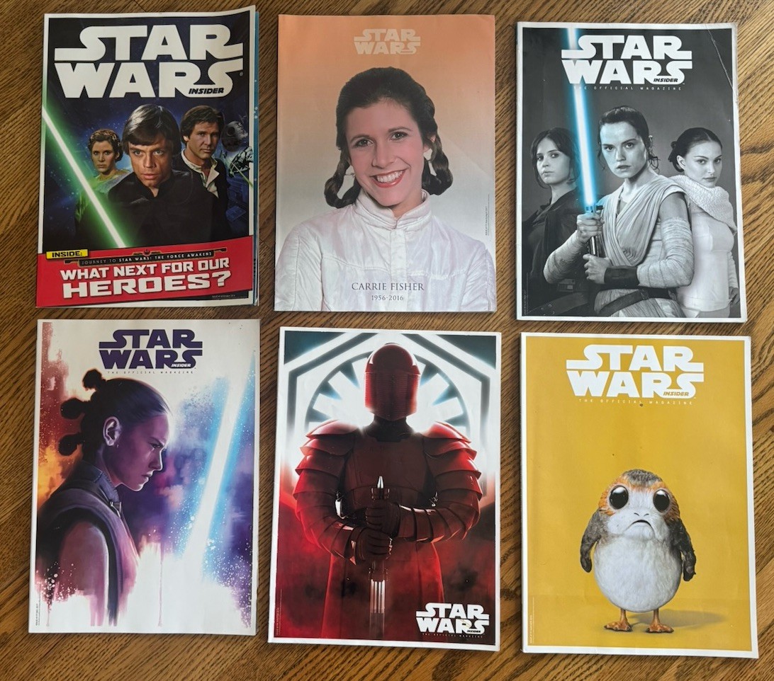Star Wars Insider Magazine Issues 160, 171 (Carrie Fisher), 176-186.  See desc.