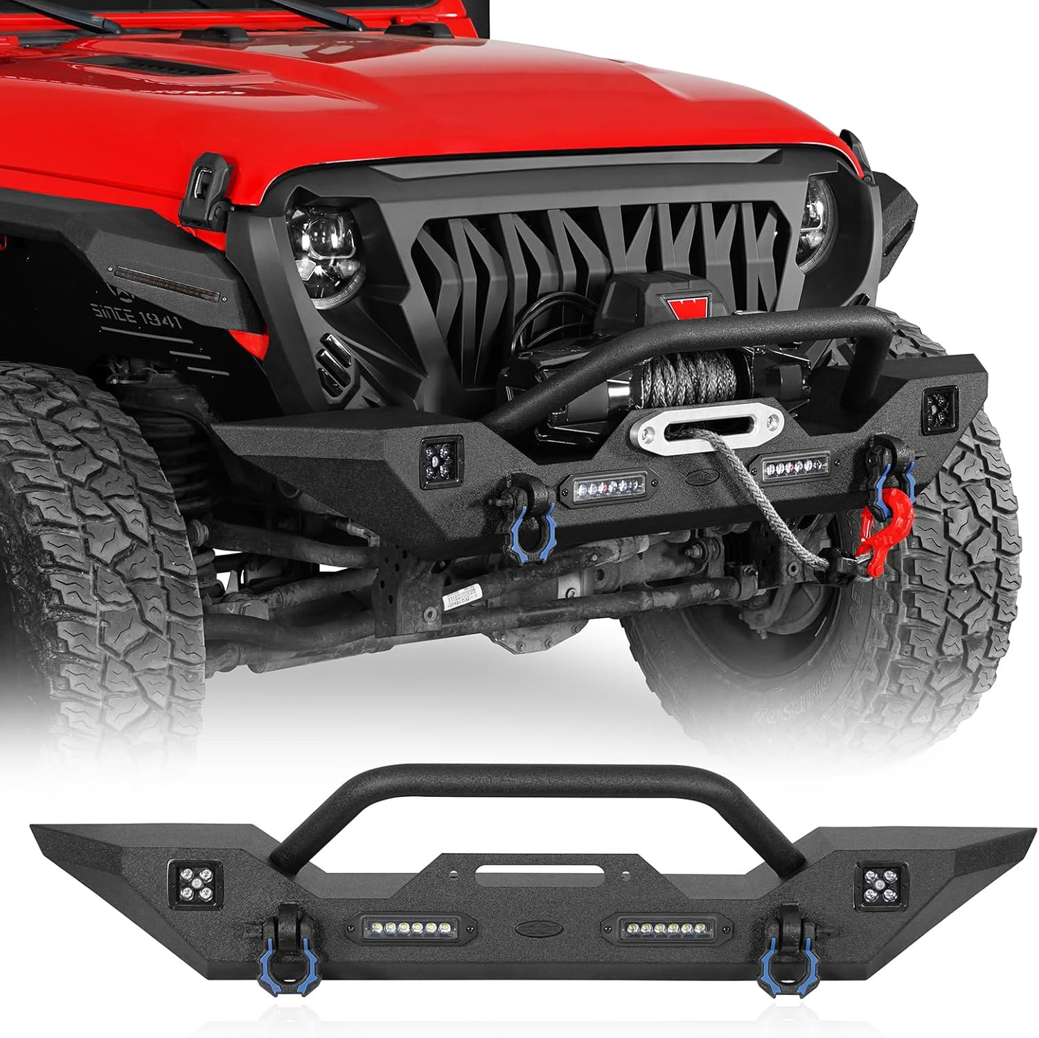 Sturdy Front Bumper for Jeep Gladiator JT (2020-2026) & Wrangler JK JL (2007-202