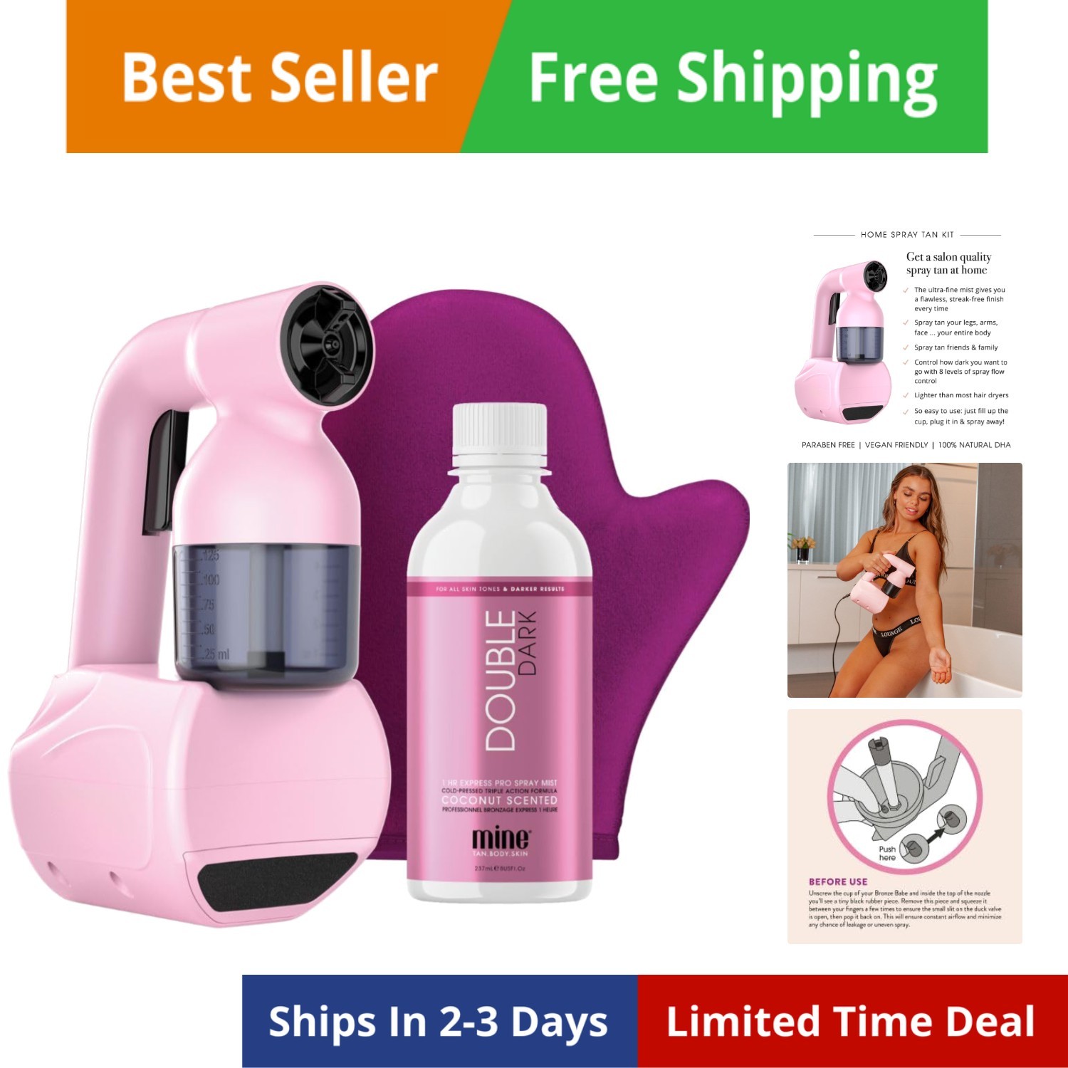 MineTan At Home Spray Tan Machine | Lightweight, Airbrushed Finish, Streak Fr...