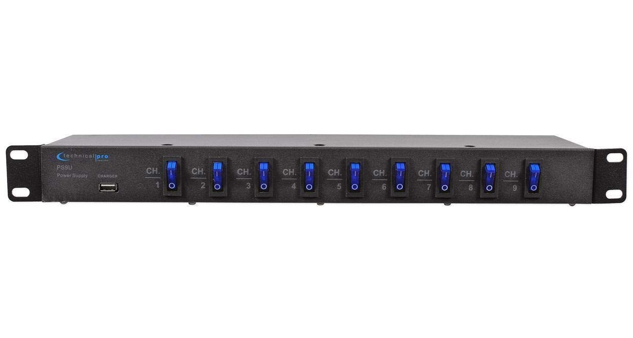 PS9U 1U Rack Mount DJ Pro Audio Power Supply w/USB Charging Port