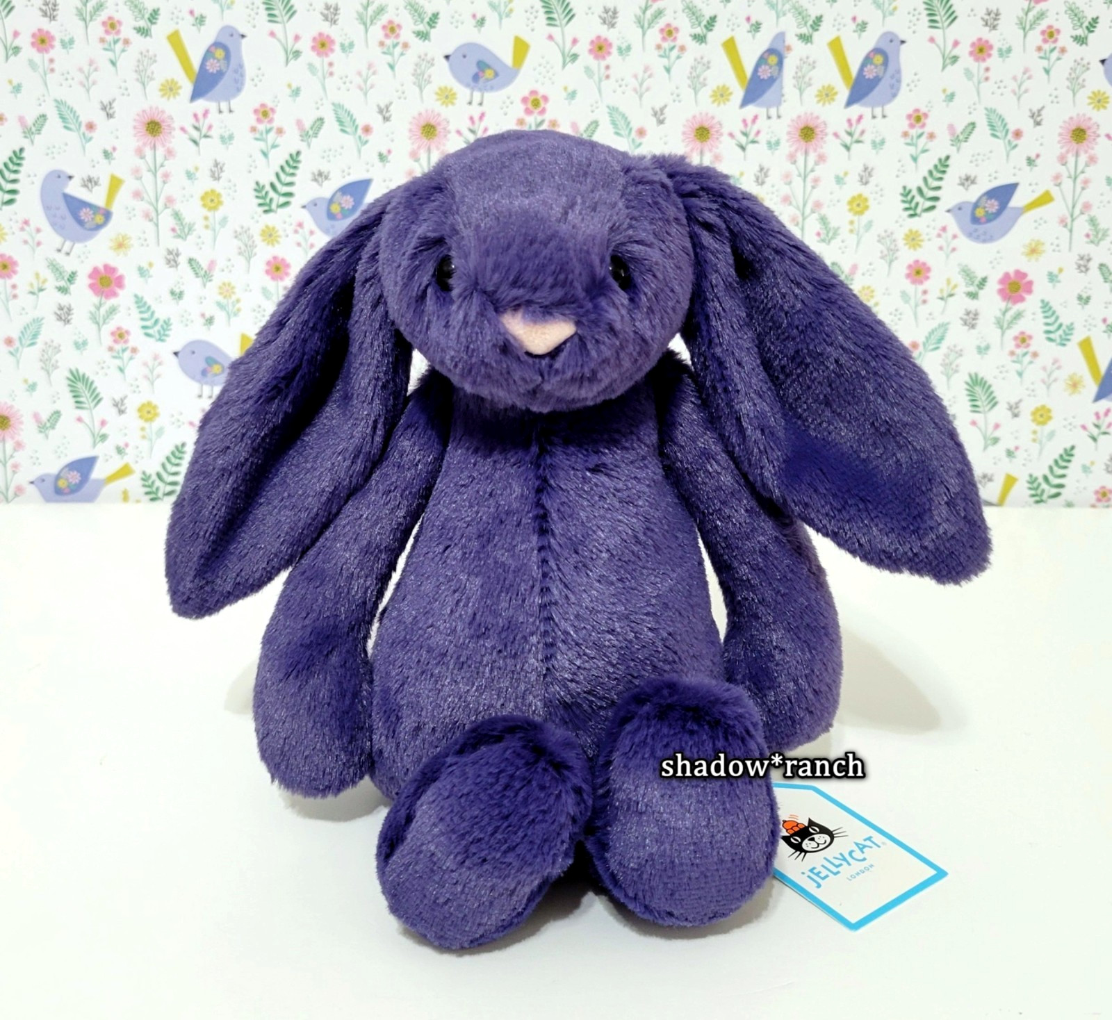 Jellycat LITTLE BASHFUL SAFFYRE BUNNY - 8" Navy Blue - Brand New with Tags