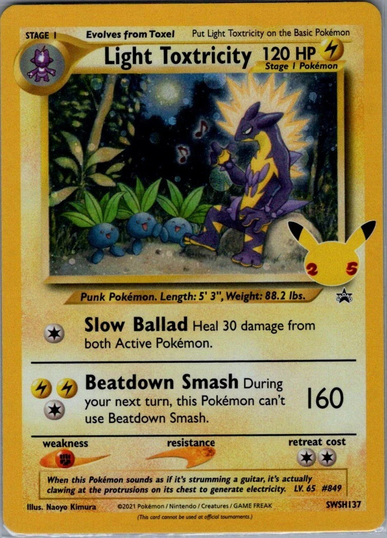 Light Toxtricity Sword & Shield Promo Cards SWSH137 Holo Promo NM