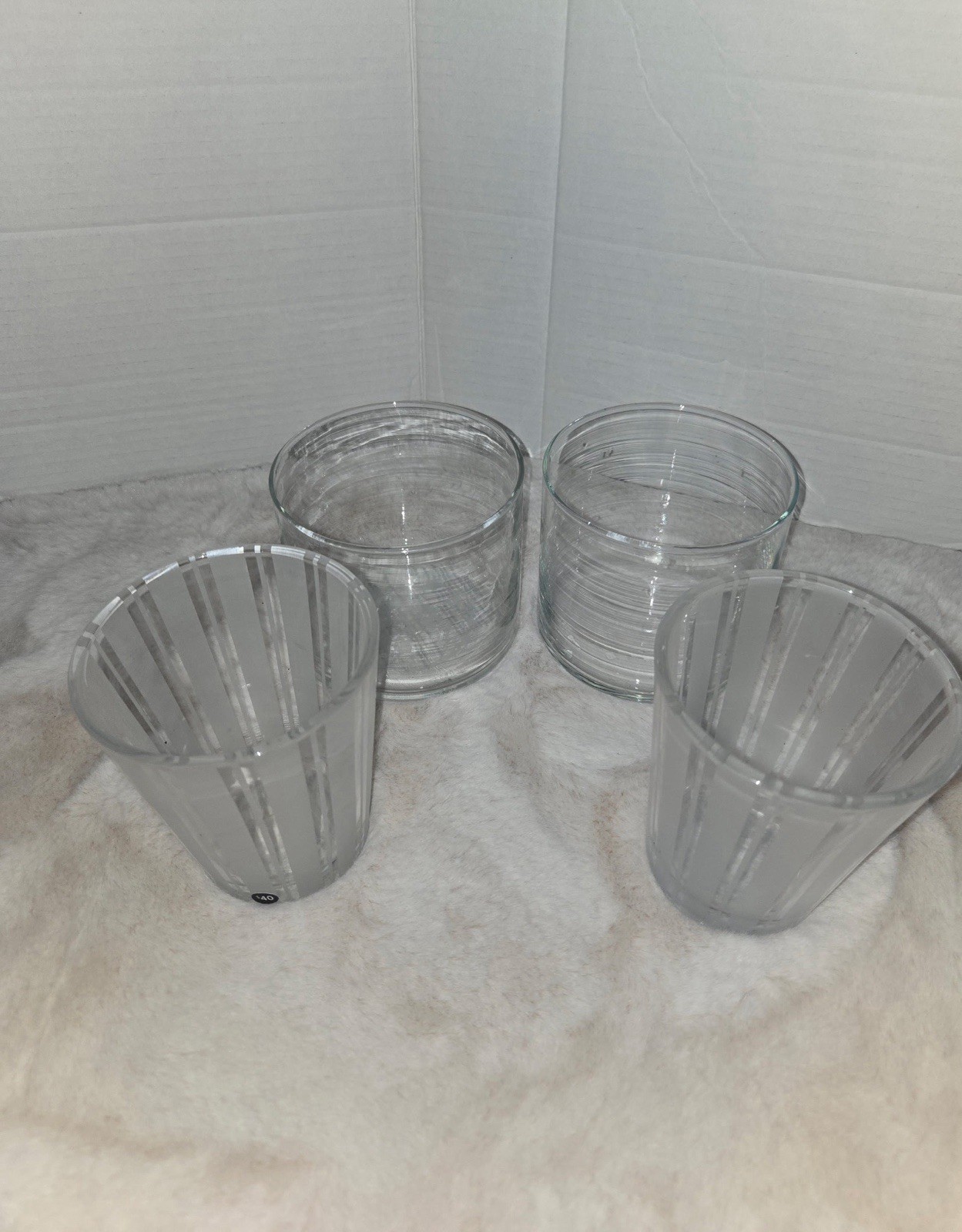 NEST New York Clear Glass Round Empty Candle Vessels Set Of 4