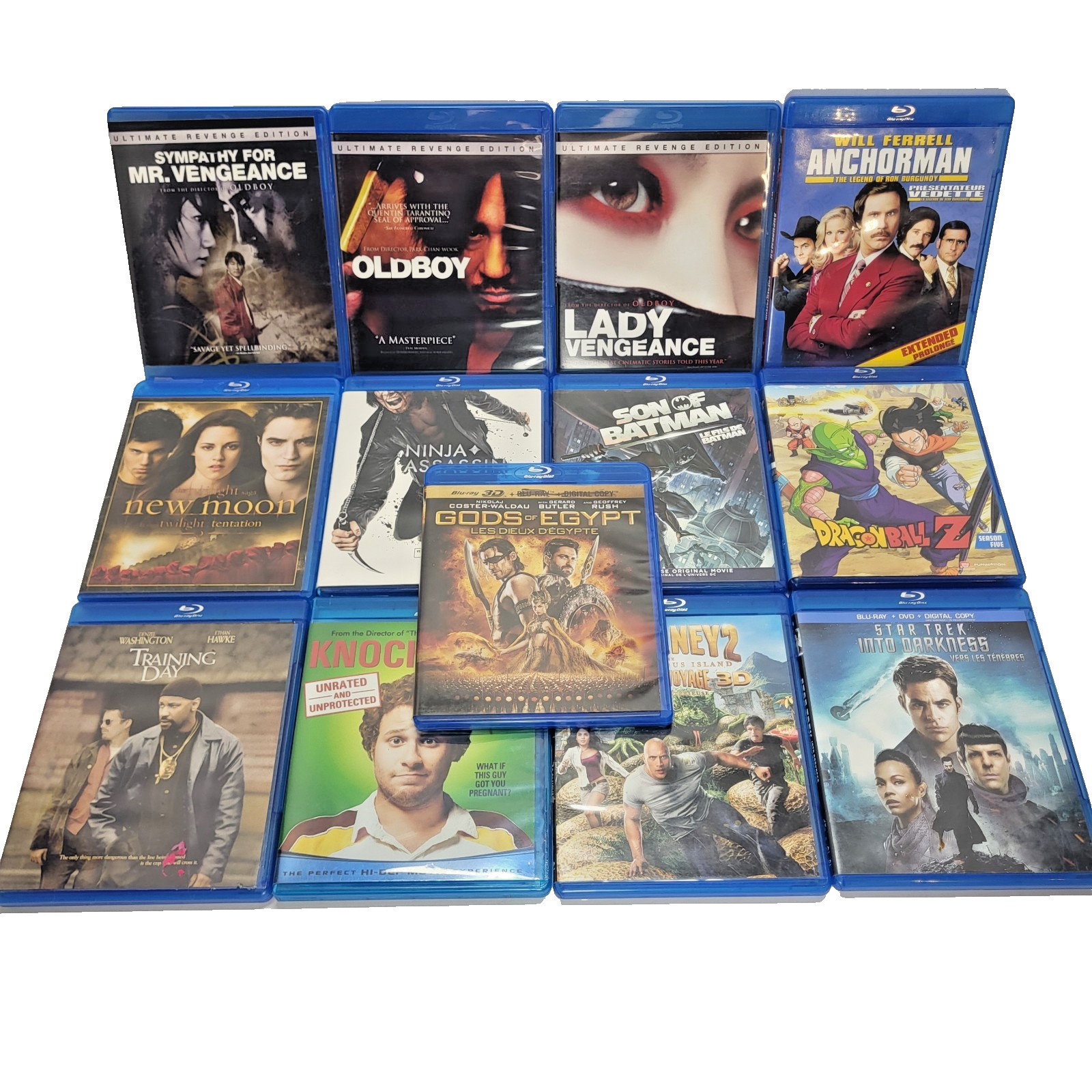 Blu-Ray Empty Cases, Lot of 13 Replacement Blue Color with Movie Covers