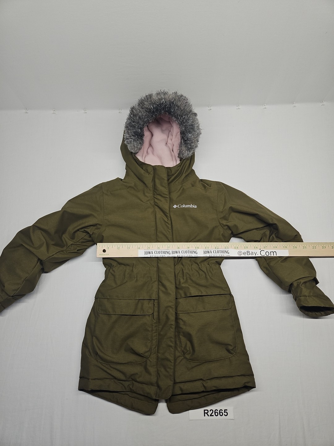 Columbia Omni-Tech Girl's XS Nordic Strider Parka Coat Army Green