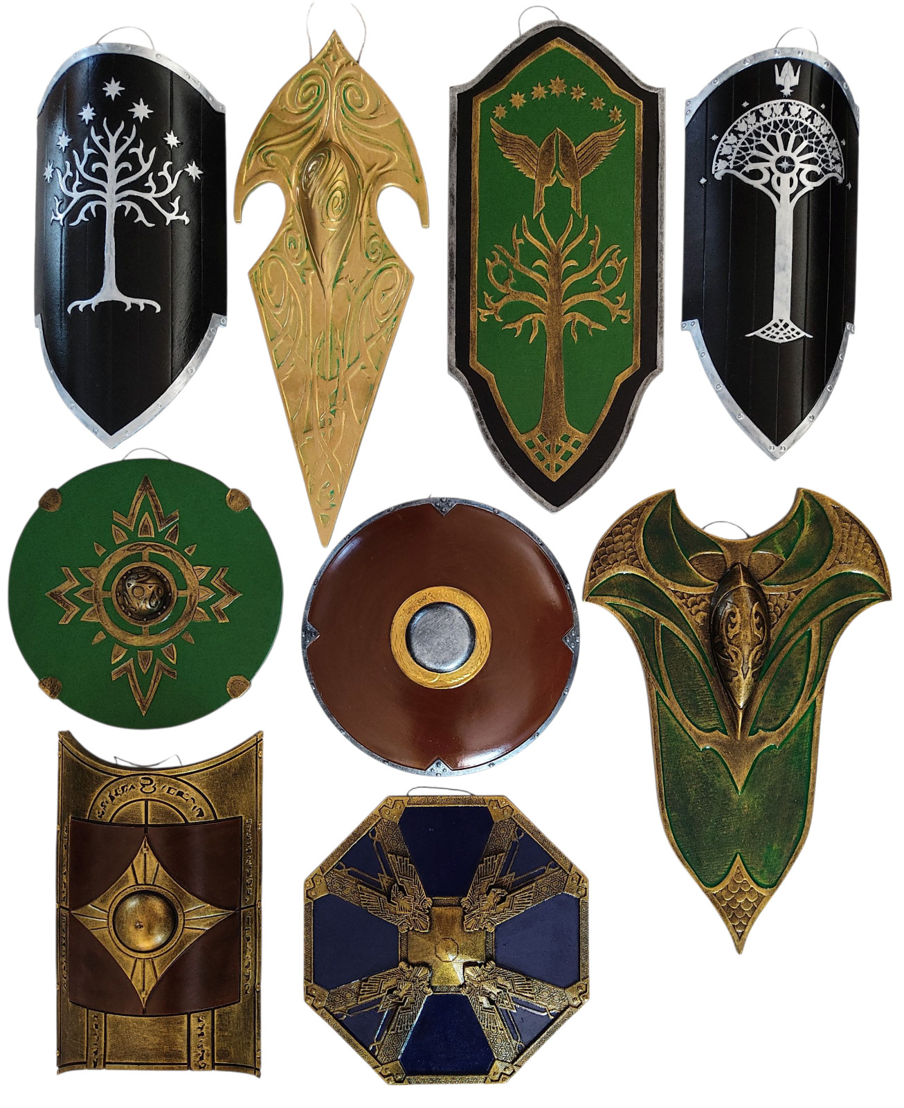 Mini shield collection 9 pcs wall decor Tolkien LOTR Lord of the Rings One ring
