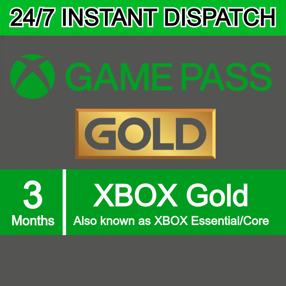 3 MONTH XBOX LIVE GOLD (GAME PASS CORE) MEMBERSHIP - XB Series X|S Region Free