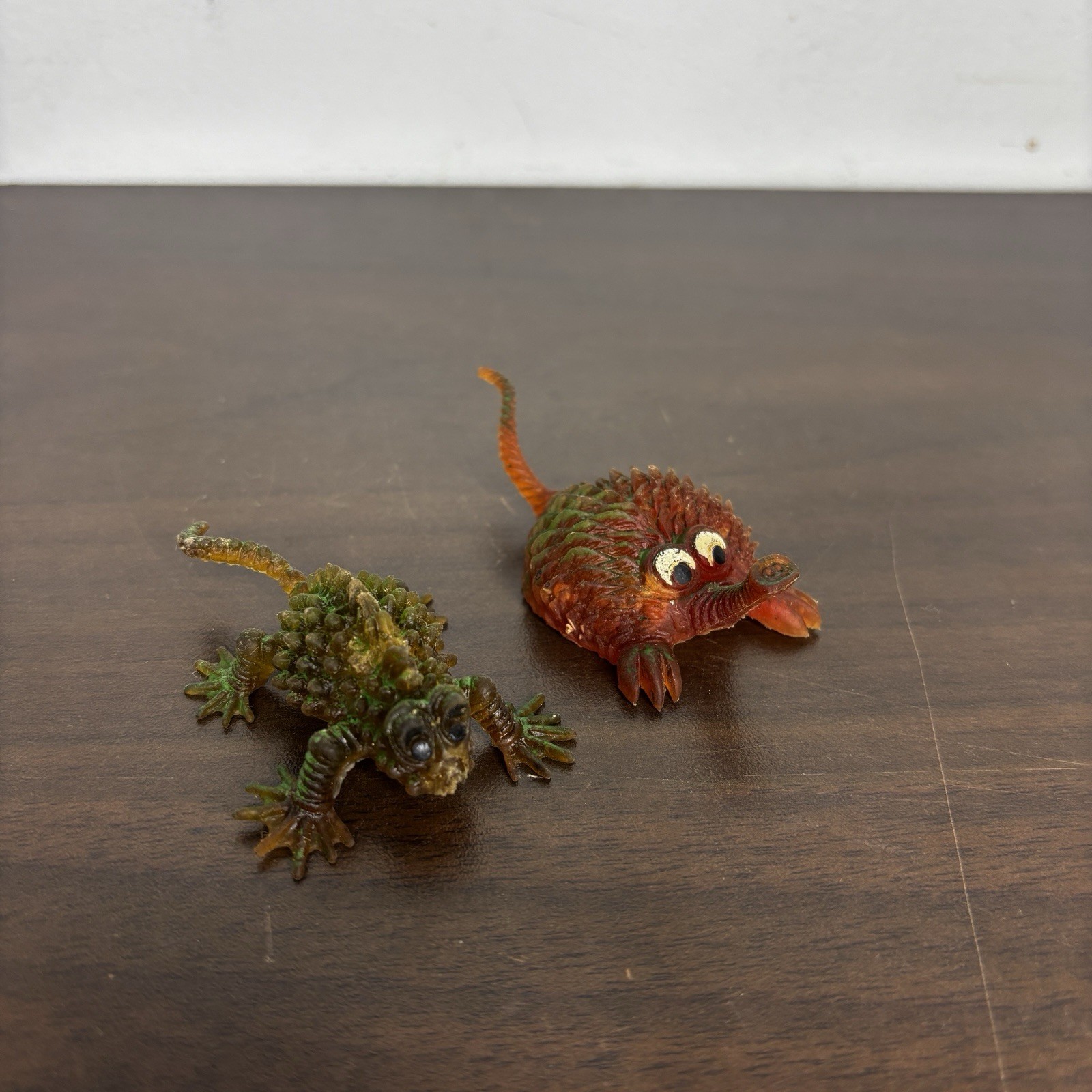 Lot of 2 Vintage Rubber Vending Machine Monster Slurfies Jigglers Toy Bundle