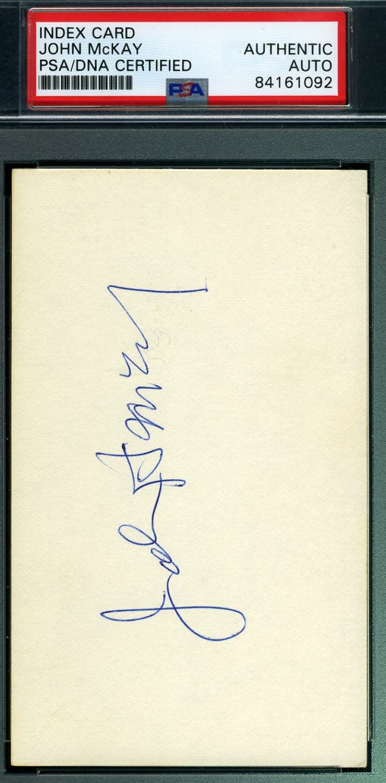 John Mckay Psa Dna Autograph  Usc 3x5 Index Card Hand Signed