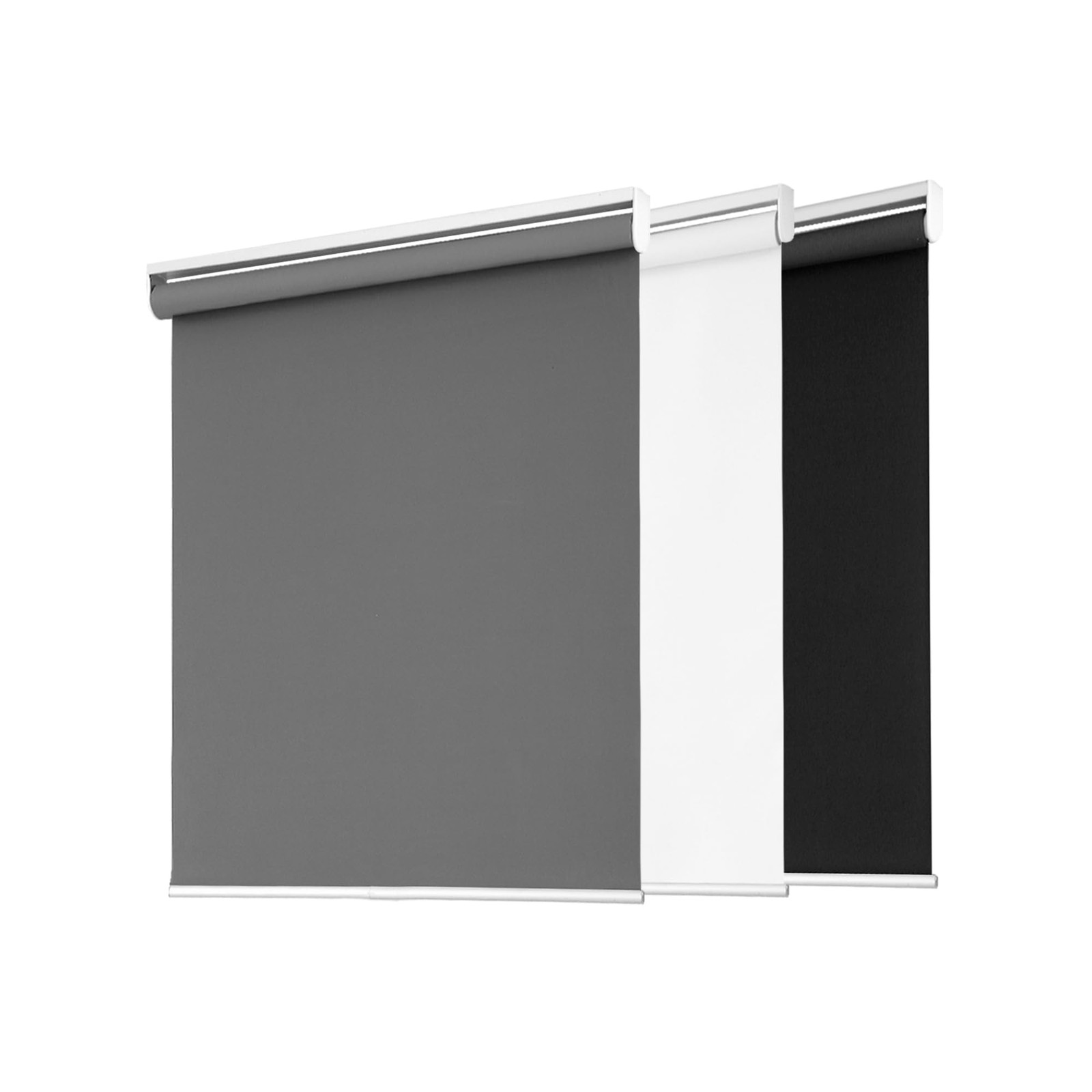 Blackout Roller Shades for Windows 32x72 Grey Cordless Room Darkening