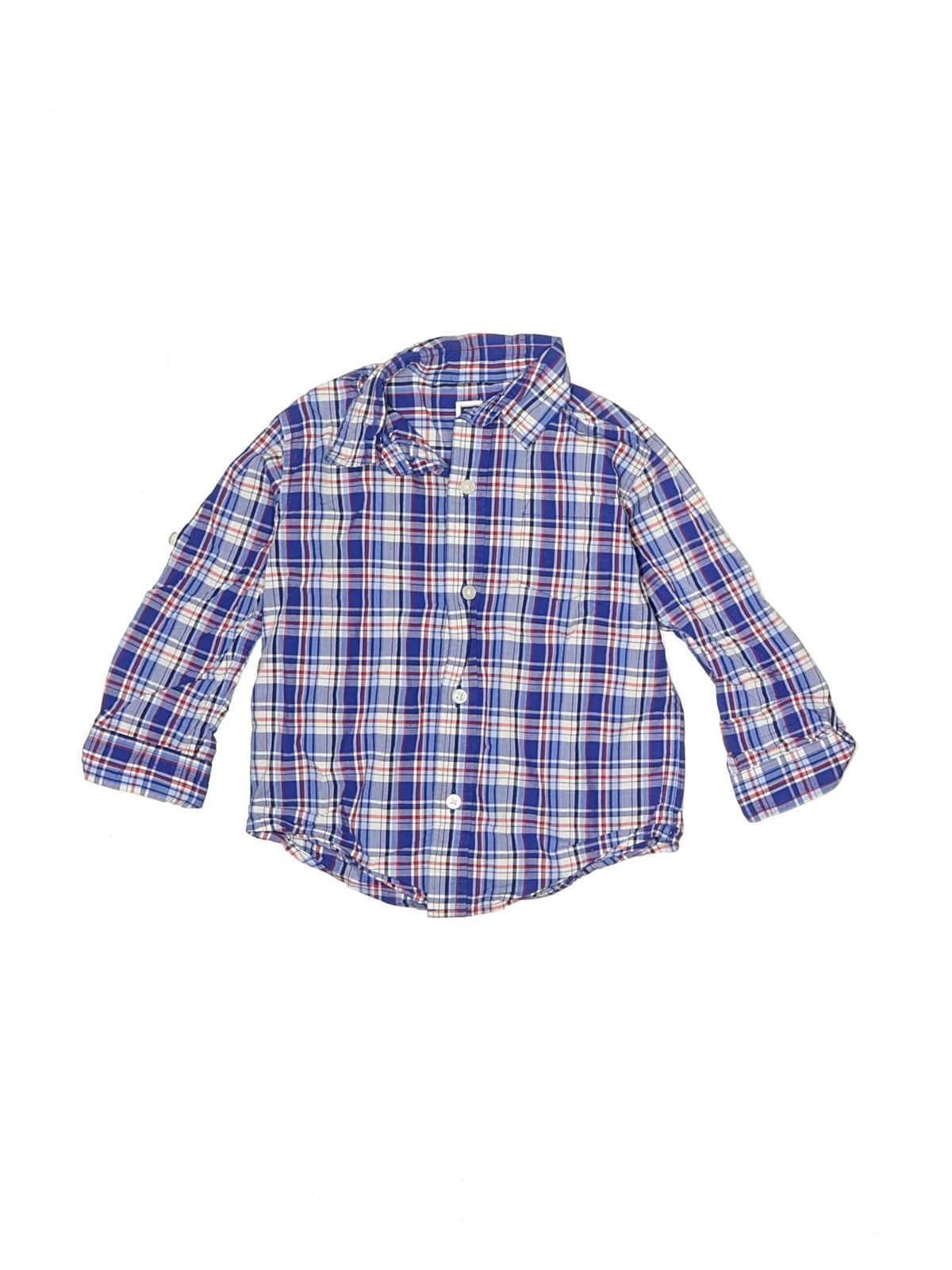 Janie and Jack Boys Blue Long Sleeve Button-Down Shirt 2T