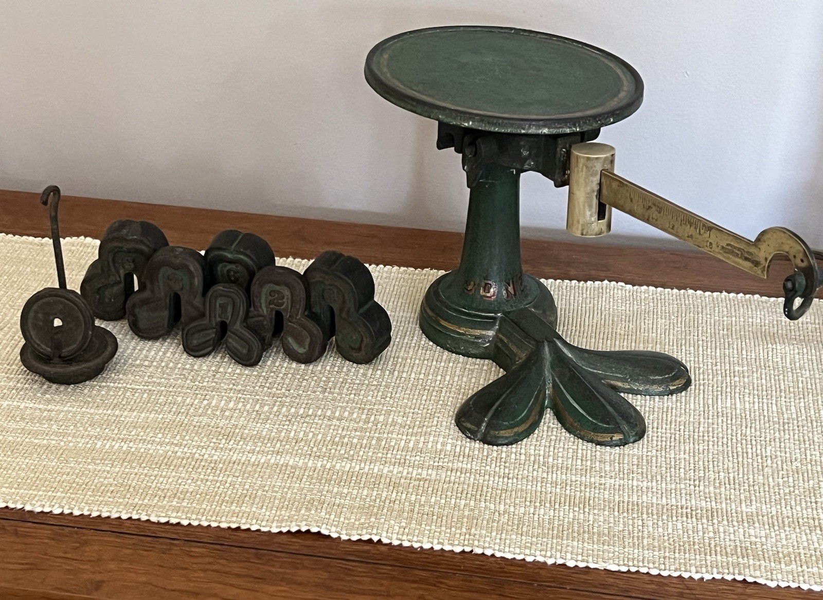 Antique Scale – Jones of Binghamton (Works + Includes Weights) Original Paint