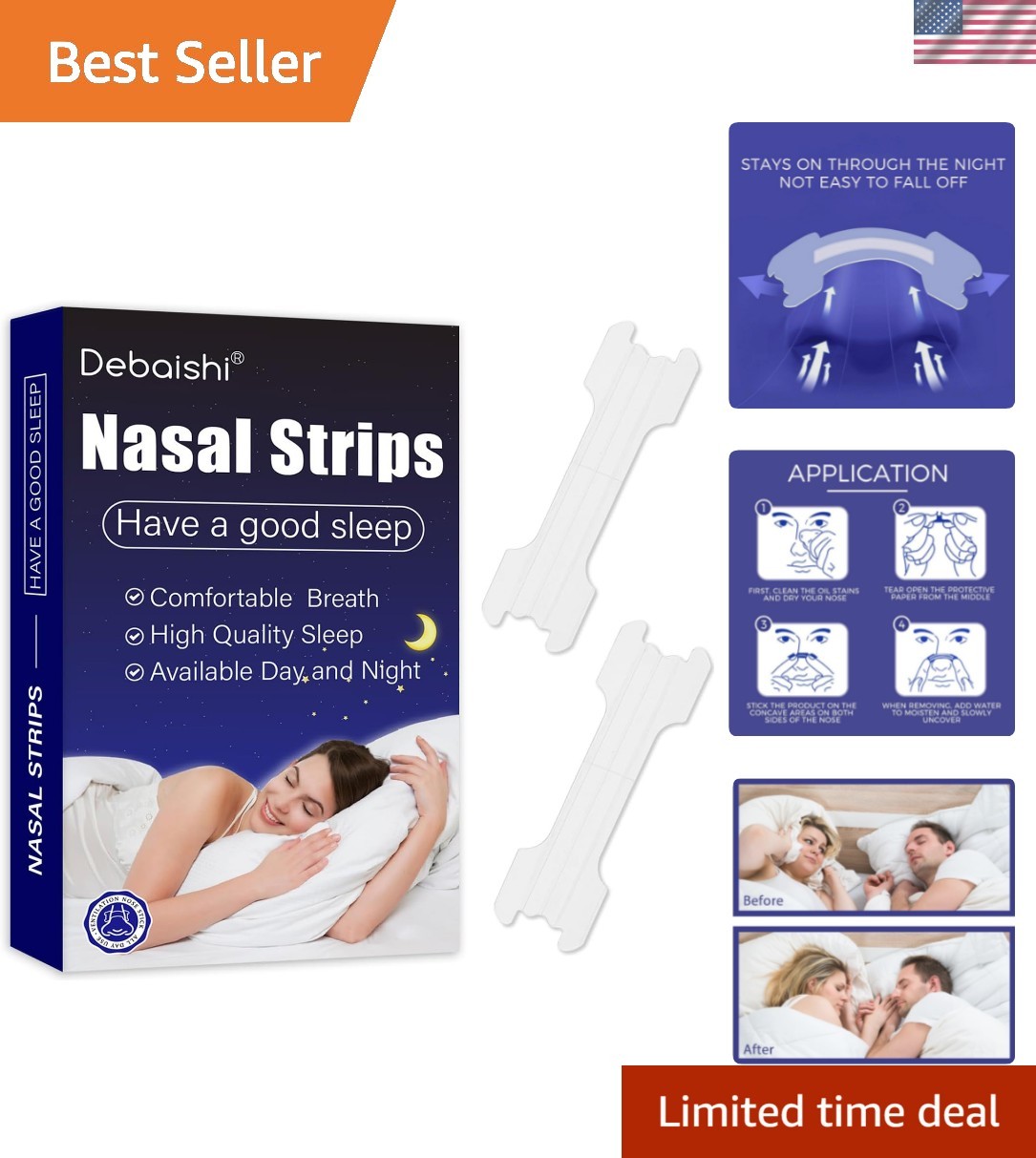 Nasal Strips,Clear Nasal Strips with Box66mm*19mm 30