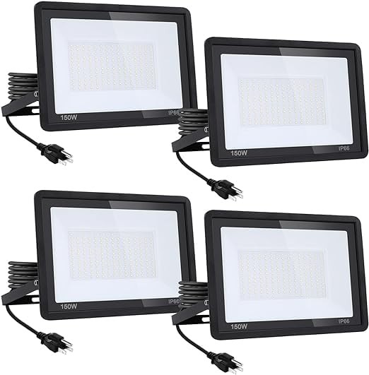 KsDhewi 4Pack150W 15600LM Super Bright LED Flood Light with Excellent Color R...