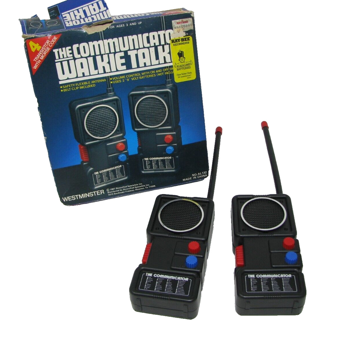 Vintage 1987 Westminster Communicator Walkie Talkie AL132 , 4 Transistor, Morse
