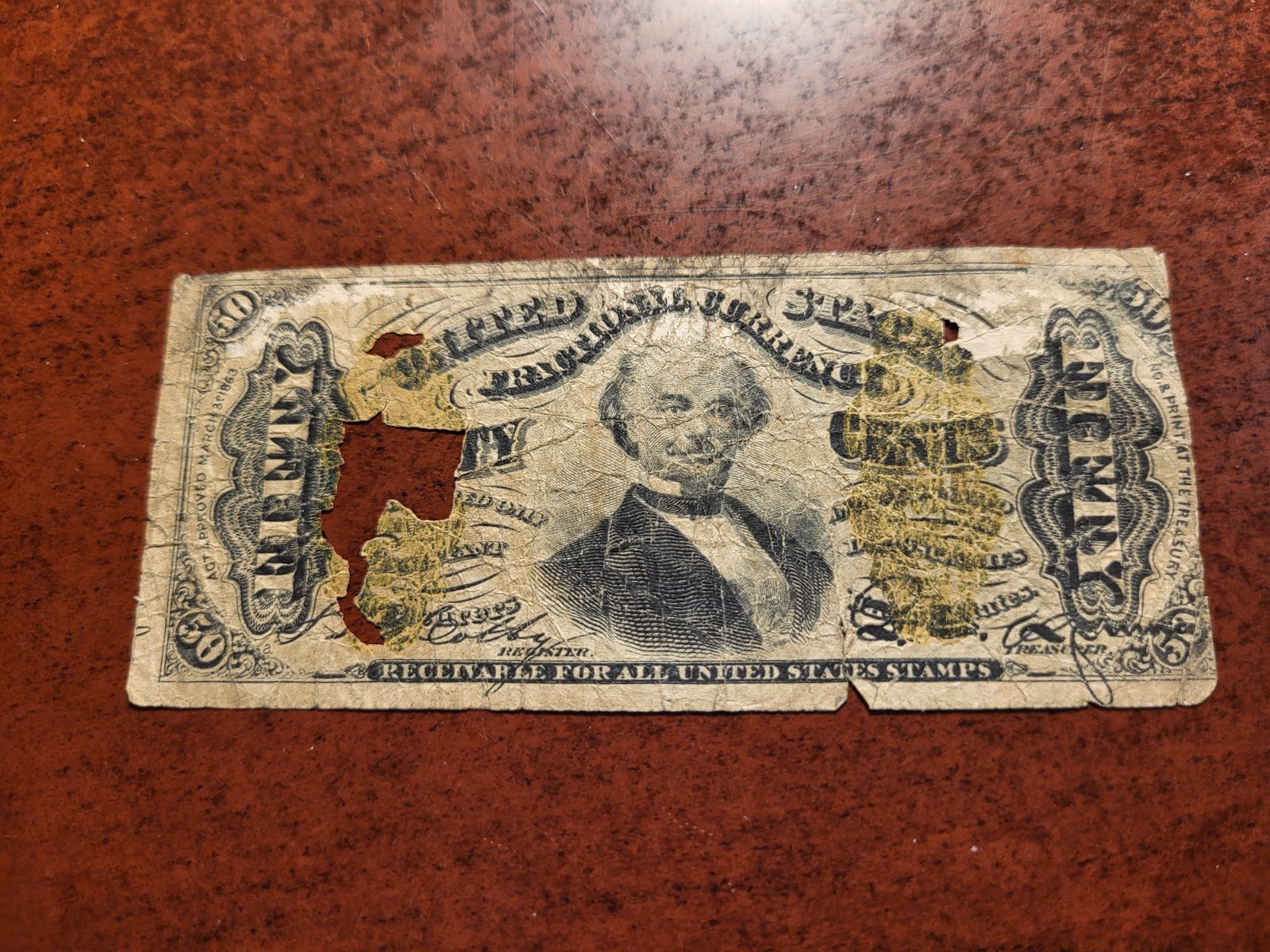 1864-1869 US Fractional Third Issue 50 Cents 50c Francis Spinner    inv03    m34