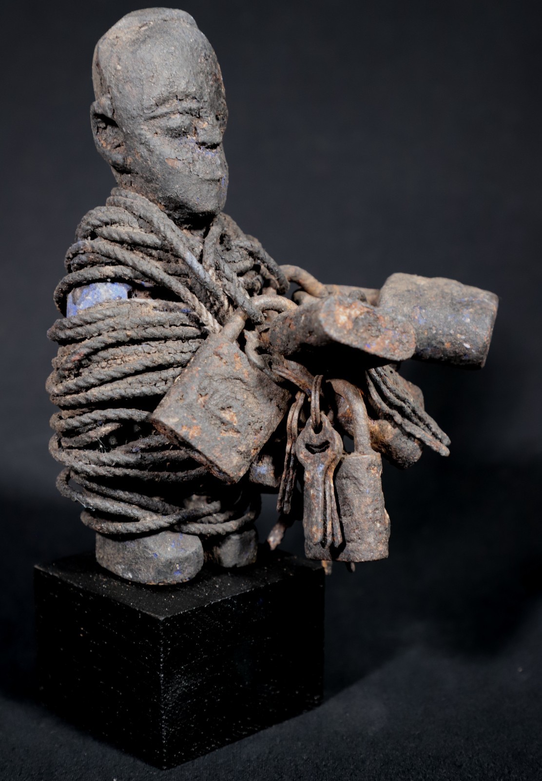 Art African Africa - Statue Of Protection Fon Voodoo On Base - 16 CMS