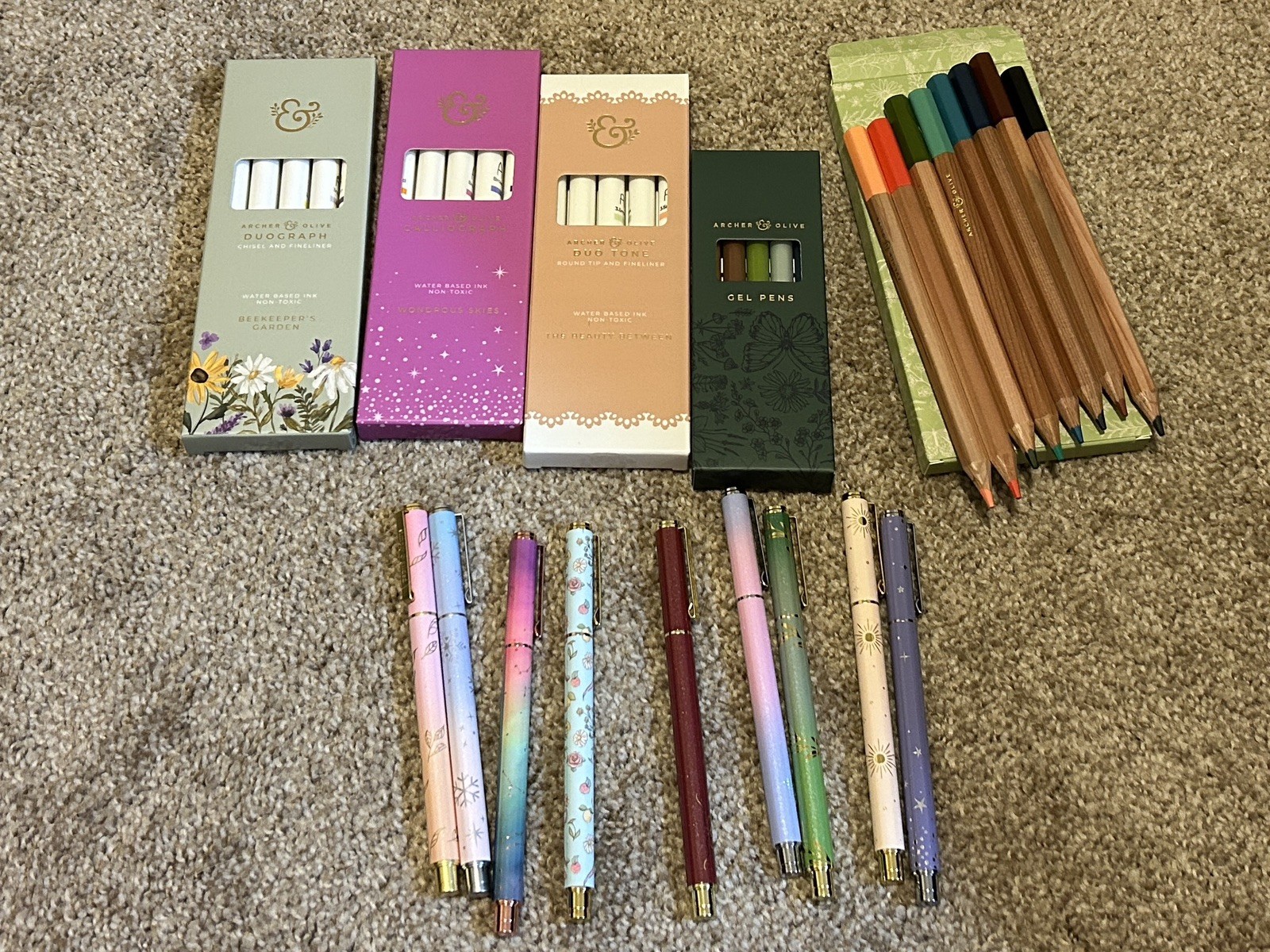 STATIONERY DESTASH Gel Pens Colored Pencils - Archer & Olive / simply gilded