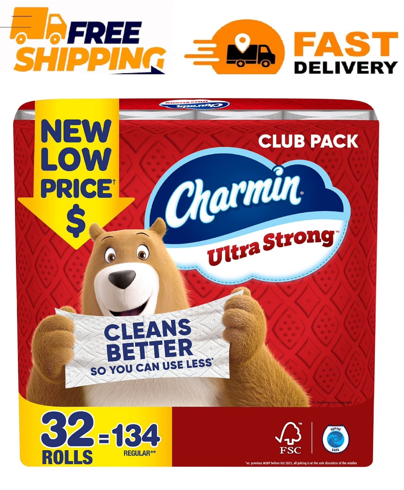 Charmin Ultra Strong 2-Ply Toilet Paper 32 rolls, 231 sheets/roll