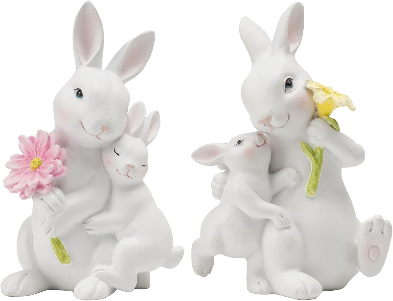 Easter Bunny Family Figurine Decoration - Bunny Collectible Figurines for Easter