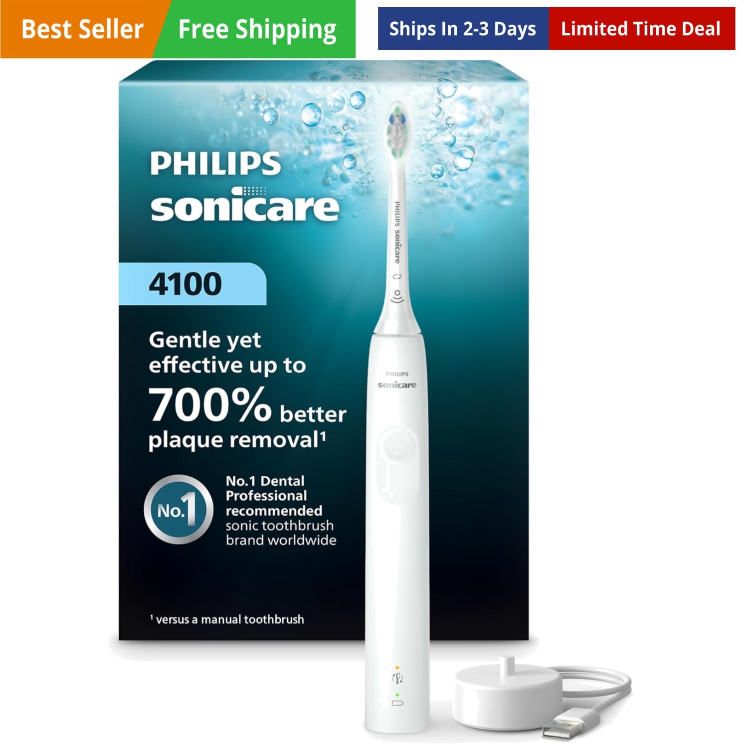 4100 Series Electric Toothbrush - Sonic Toothbrush with Advanced Sonic Techno...